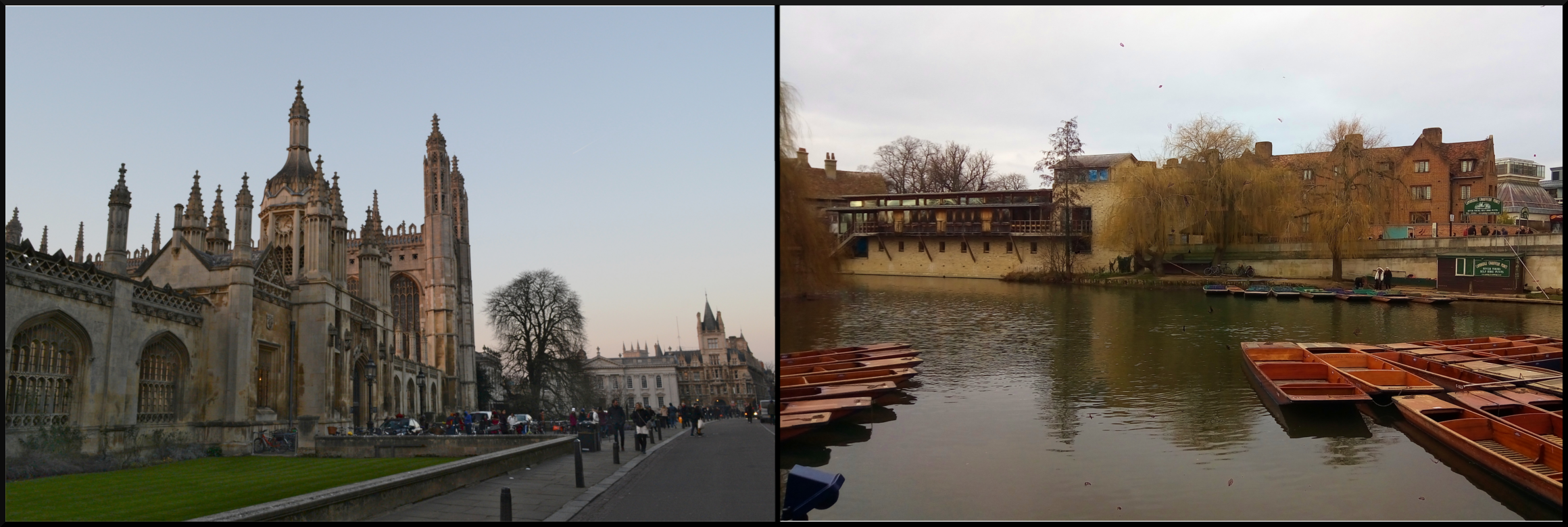 King's college and one of the canals in Cambridge